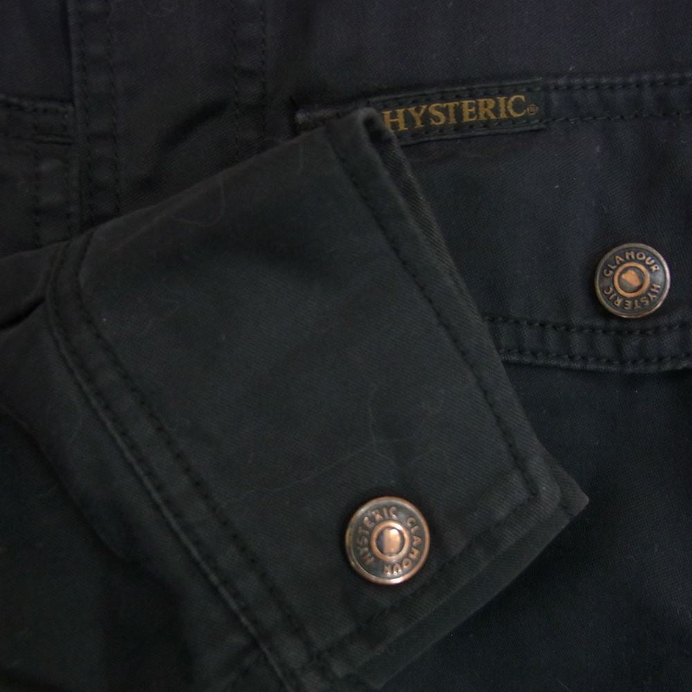 HYSTERIC GLAMOUR ヒステリックグラマー 0223AB10 襟コーデュロイ ミリタリー ジャケット ブラック系 S【中古】
