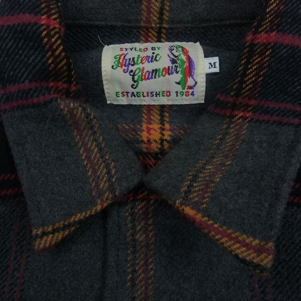 HYSTERIC GLAMOUR ヒステリックグラマー 0263AH05 フランネル チェック 長袖 シャツ グレー×レッド グレー系 レッド系 M【中古】
