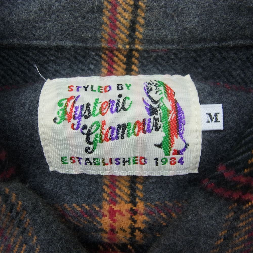 HYSTERIC GLAMOUR ヒステリックグラマー 0263AH05 フランネル チェック 長袖 シャツ グレー×レッド グレー系 レッド系 M【中古】