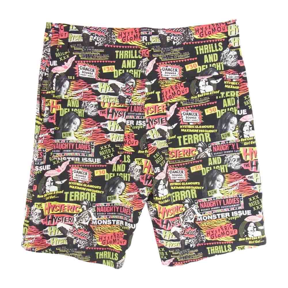 HYSTERIC GLAMOUR ヒステリックグラマー 0252QM01 SHORTS HALF PANTS 総柄 ショーツ ショートパンツ ブラック系 S【中古】