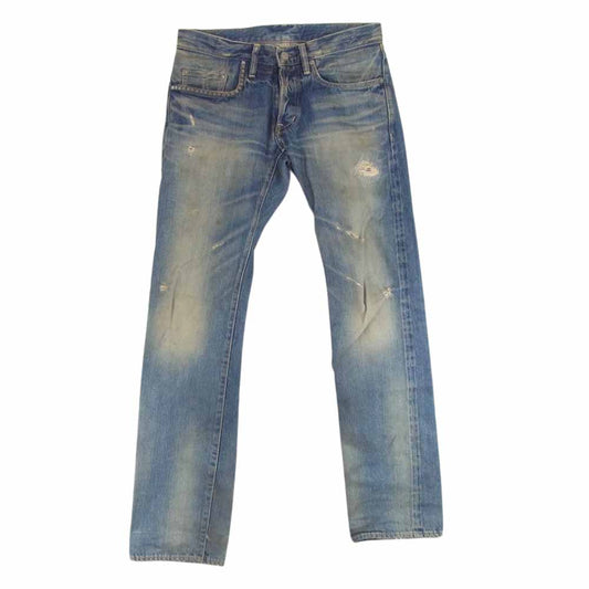 HYSTERIC GLAMOUR ヒステリックグラマー 0213AP13 RW CLASH加工 デニム ストレートPT パンツ インディゴブルー系 28【中古】