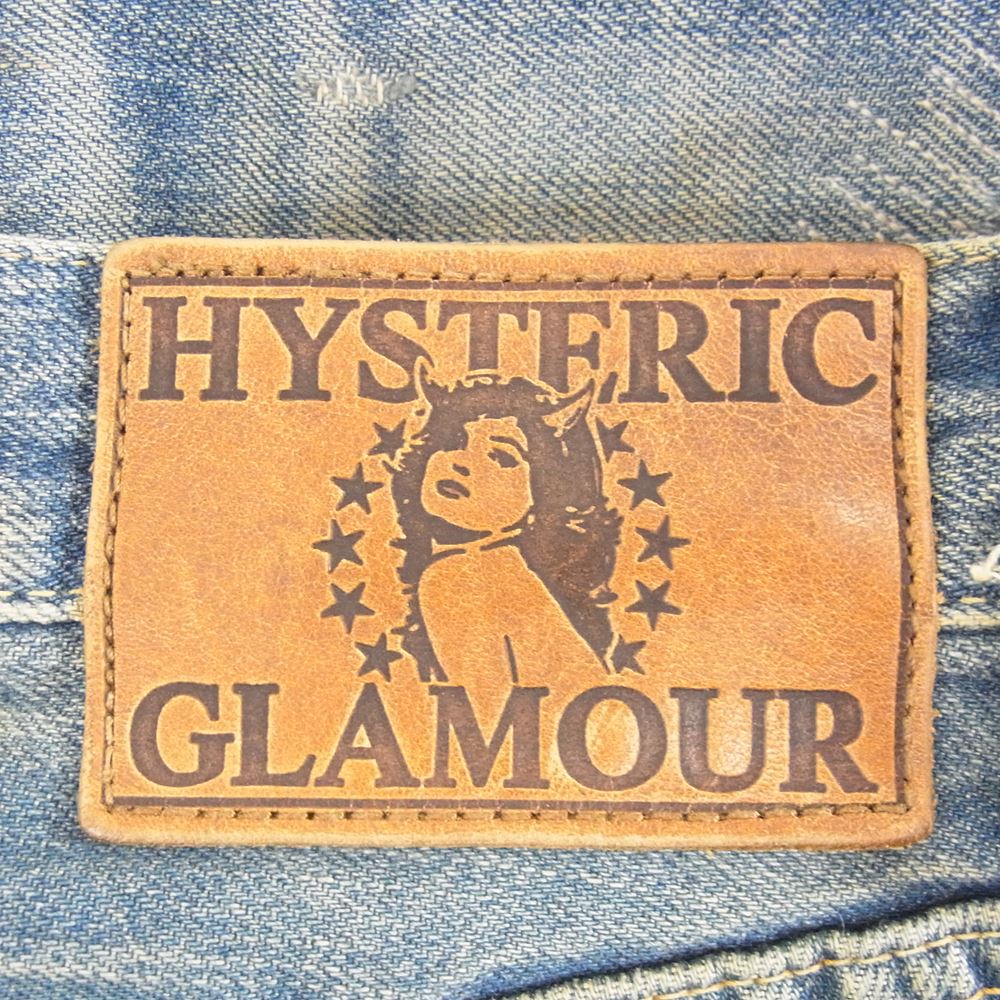 HYSTERIC GLAMOUR ヒステリックグラマー 0213AP13 RW CLASH加工 デニム ストレートPT パンツ インディゴブルー系 28【中古】