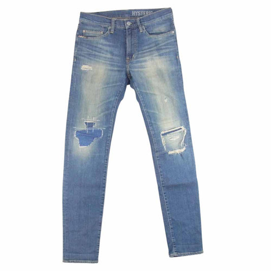 HYSTERIC GLAMOUR ヒステリックグラマー 0261AP14 KPR加工 ISKO スタッズ リペア リメイク デニム パンツ インディゴブルー系 28【中古】