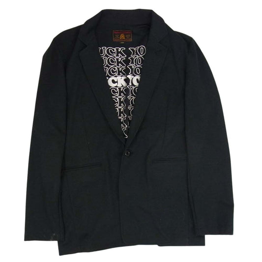 HYSTERIC GLAMOUR ヒステリックグラマー 02181CJ03 FUCK YOU プリント ジャケットテーラード ブラック系 S【中古】