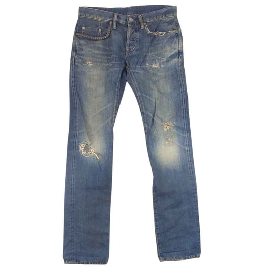 HYSTERIC GLAMOUR ヒステリックグラマー 0224AP08 VCR加工 デニム ストレート パンツ インディゴブルー系 28【中古】