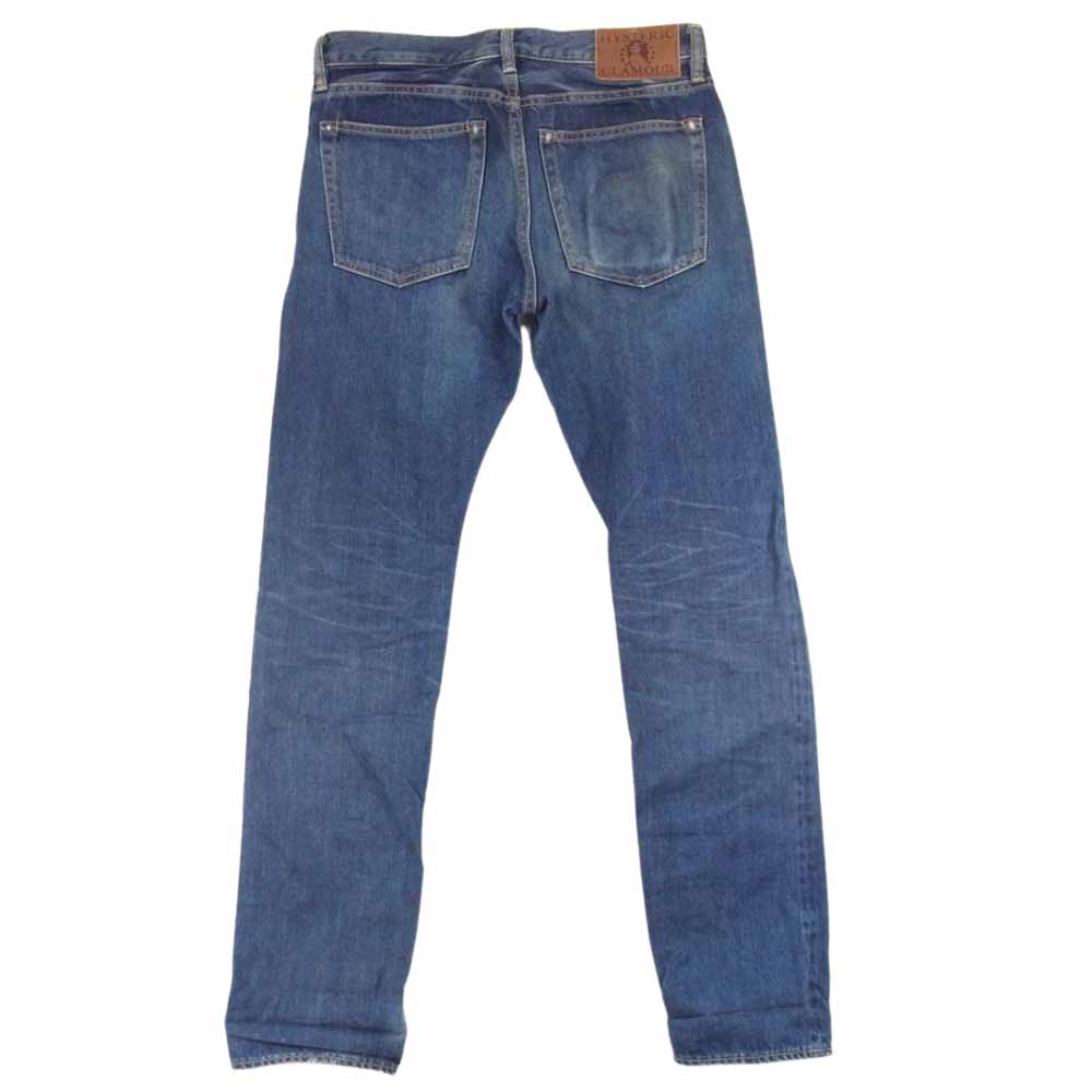 HYSTERIC GLAMOUR ヒステリックグラマー  14SS 0242AP02 LU加工 デニム スリム ストレート PT スタッズ デニム インディゴブルー系 28【中古】