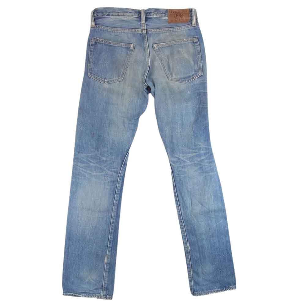 HYSTERIC GLAMOUR ヒステリックグラマー 0231AP02 PF加工 ペンキ クラッシュ スリム ストレート デニム パンツ インディゴブルー系 28【中古】