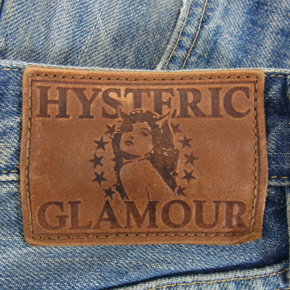 HYSTERIC GLAMOUR ヒステリックグラマー 0231AP02 PF加工 ペンキ クラッシュ スリム ストレート デニム パンツ インディゴブルー系 28【中古】