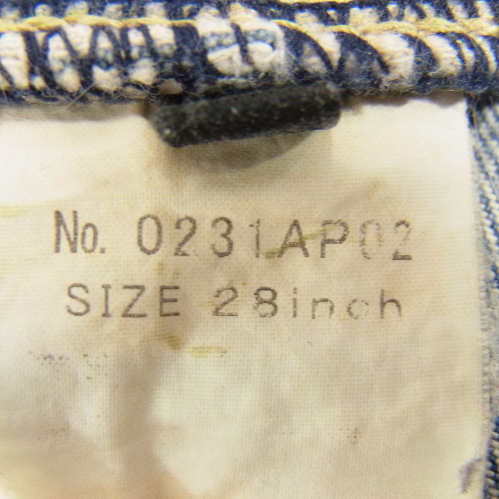 HYSTERIC GLAMOUR ヒステリックグラマー 0231AP02 PF加工 ペンキ クラッシュ スリム ストレート デニム パンツ インディゴブルー系 28【中古】