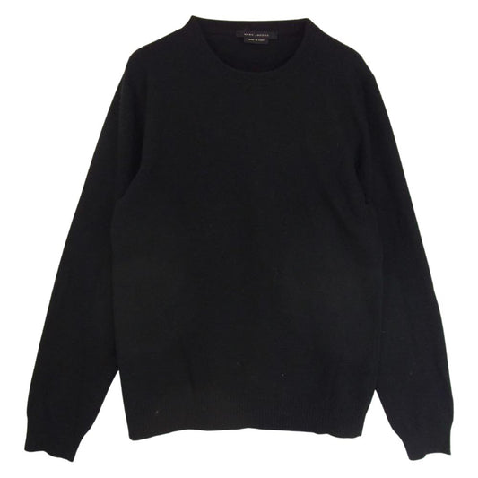 MARC BY MARC JACOBS マークバイマークジェイコブス エルボーパッチ カシミア混 クルーネック ニット ブラック系 S【中古】