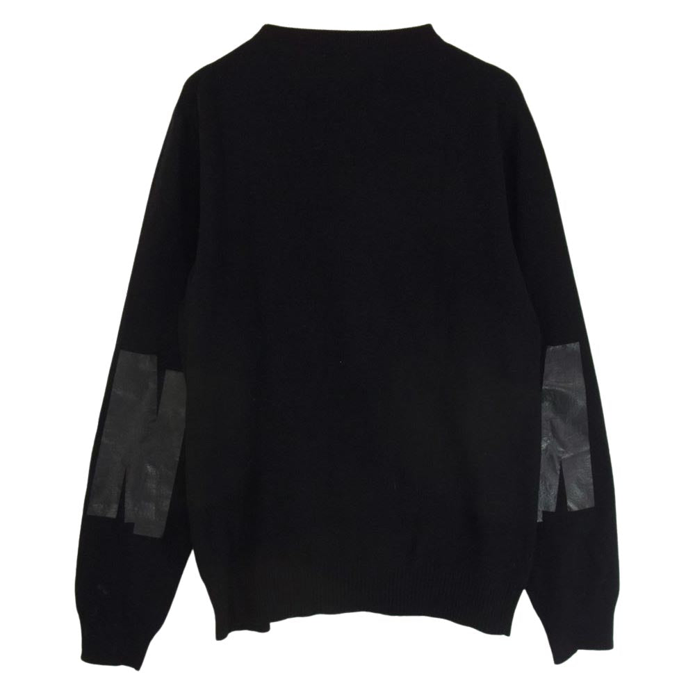 MARC BY MARC JACOBS マークバイマークジェイコブス エルボーパッチ カシミア混 クルーネック ニット ブラック系 S【中古】