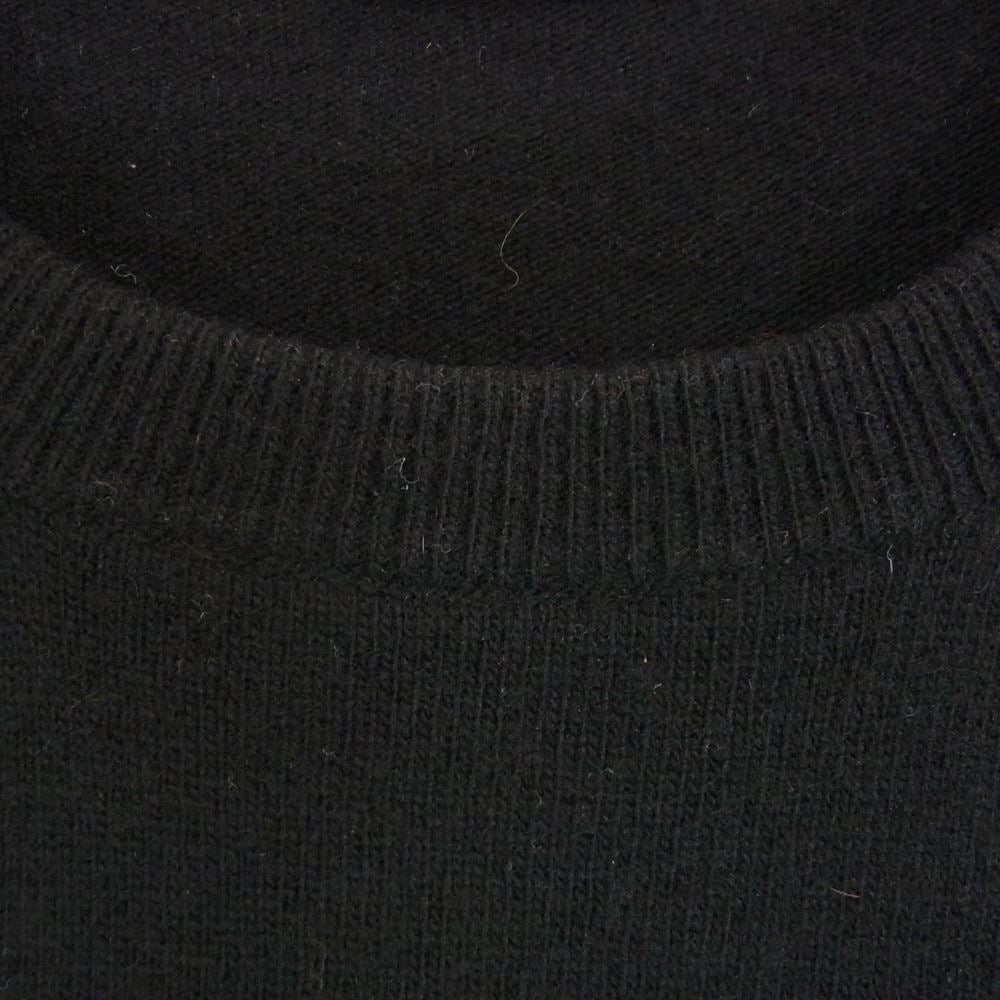 MARC BY MARC JACOBS マークバイマークジェイコブス エルボーパッチ カシミア混 クルーネック ニット ブラック系 S【中古】