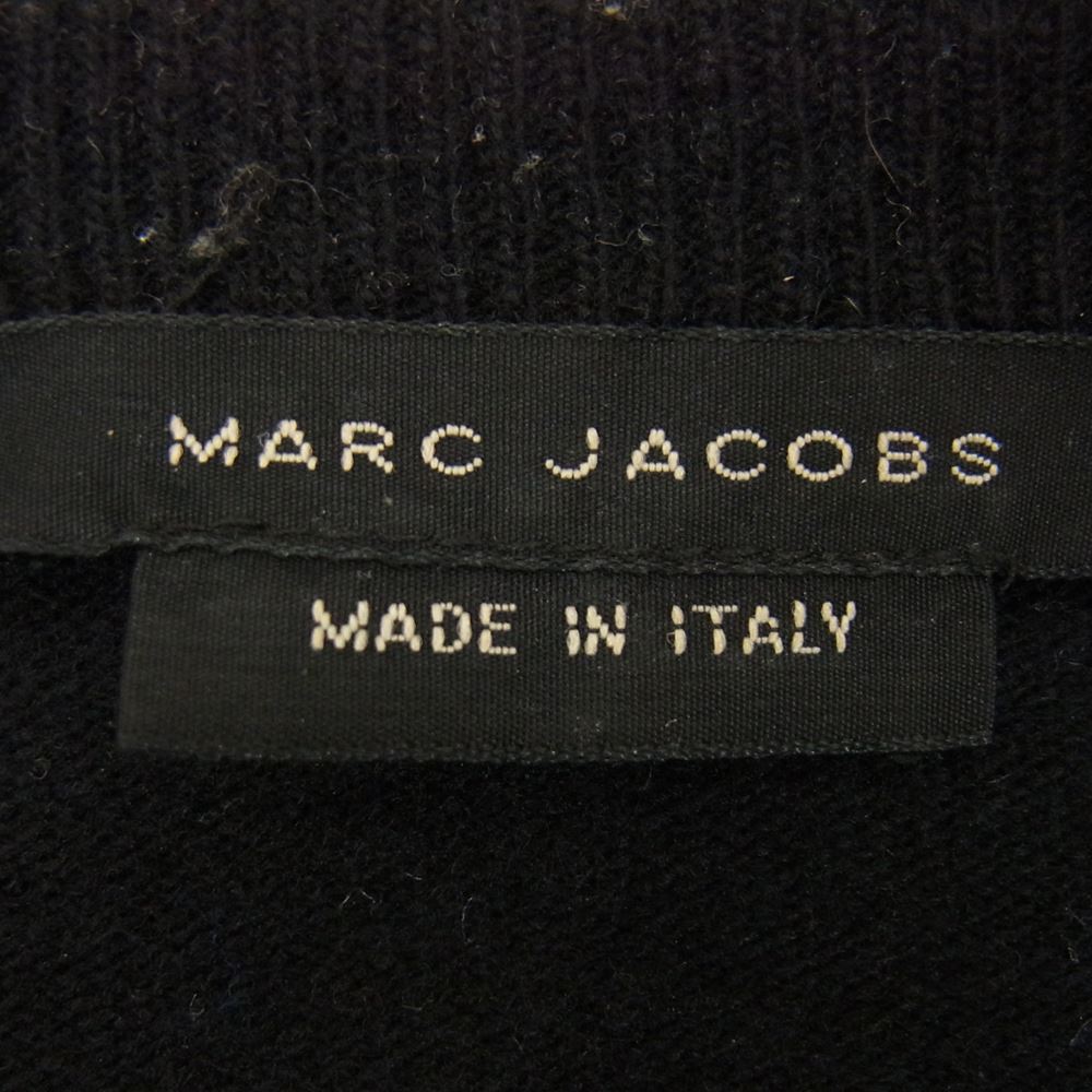 MARC BY MARC JACOBS マークバイマークジェイコブス エルボーパッチ カシミア混 クルーネック ニット ブラック系 S【中古】
