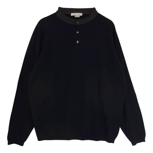 JOHN SMEDLEY ジョンスメドレー スタンドカラー ニット ポロ ネイビー系 M【中古】
