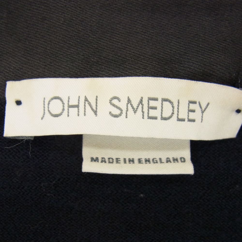 JOHN SMEDLEY ジョンスメドレー スタンドカラー ニット ポロ ネイビー系 M【中古】