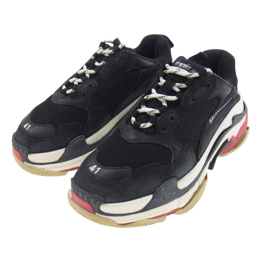 BALENCIAGA バレンシアガ 512175 TRIPLE S TRAINERS トリプルS トリプルソール レースアップ ローカット スニーカー ブラック系 27.0cm【中古】
