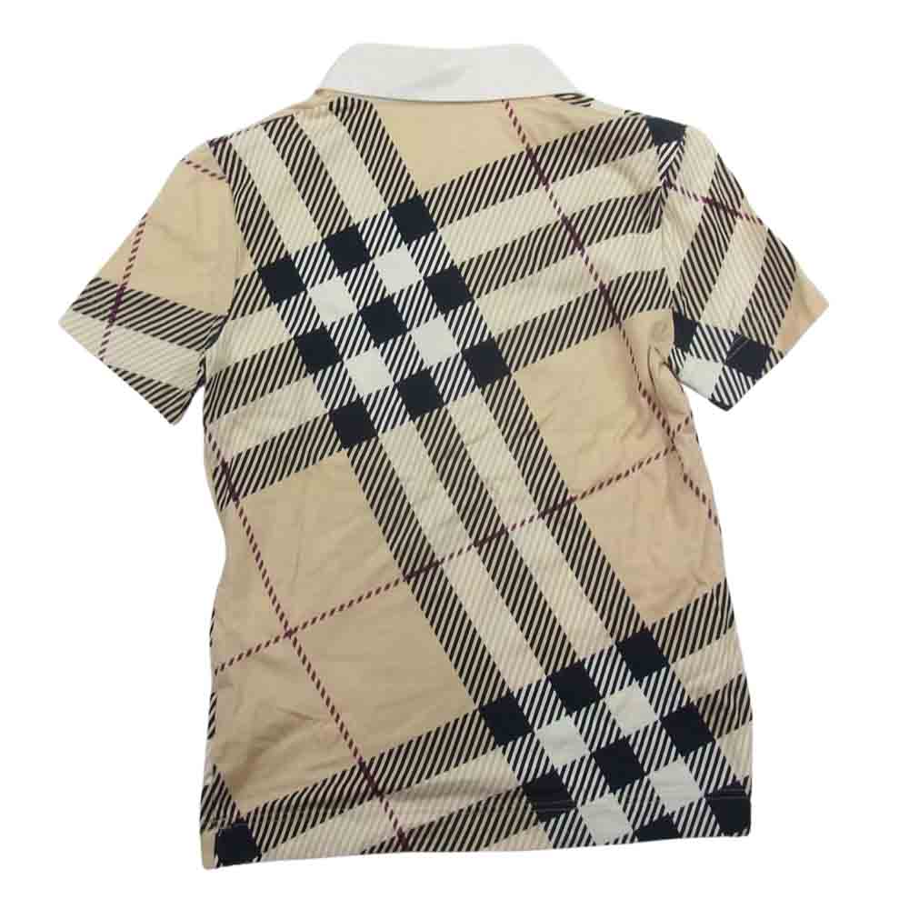 BURBERRY LONDON バーバリー ロンドン プリントストレッチ 半袖 ポロ シャツ ベージュ系 1【中古】