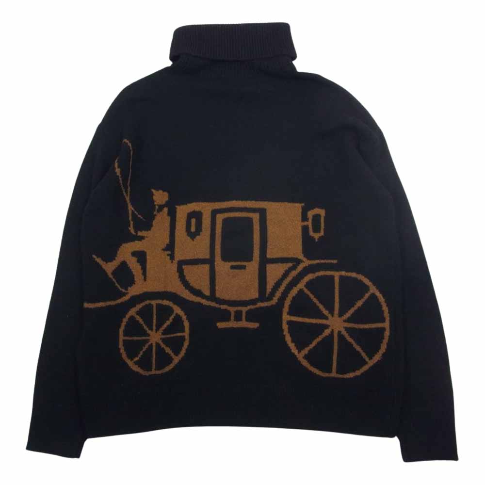 COACH コーチ ホースアンドキャリッジ ウール カシミヤ ニット セーター ブラック系 S【中古】