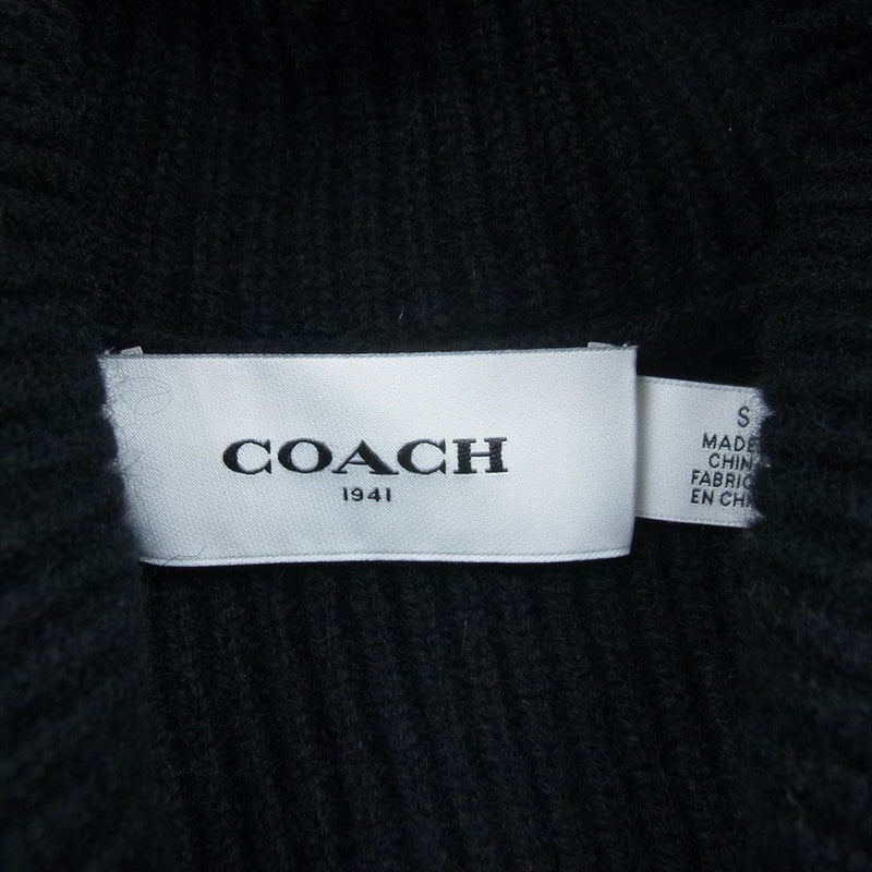 COACH コーチ ホースアンドキャリッジ ウール カシミヤ ニット セーター ブラック系 S【中古】