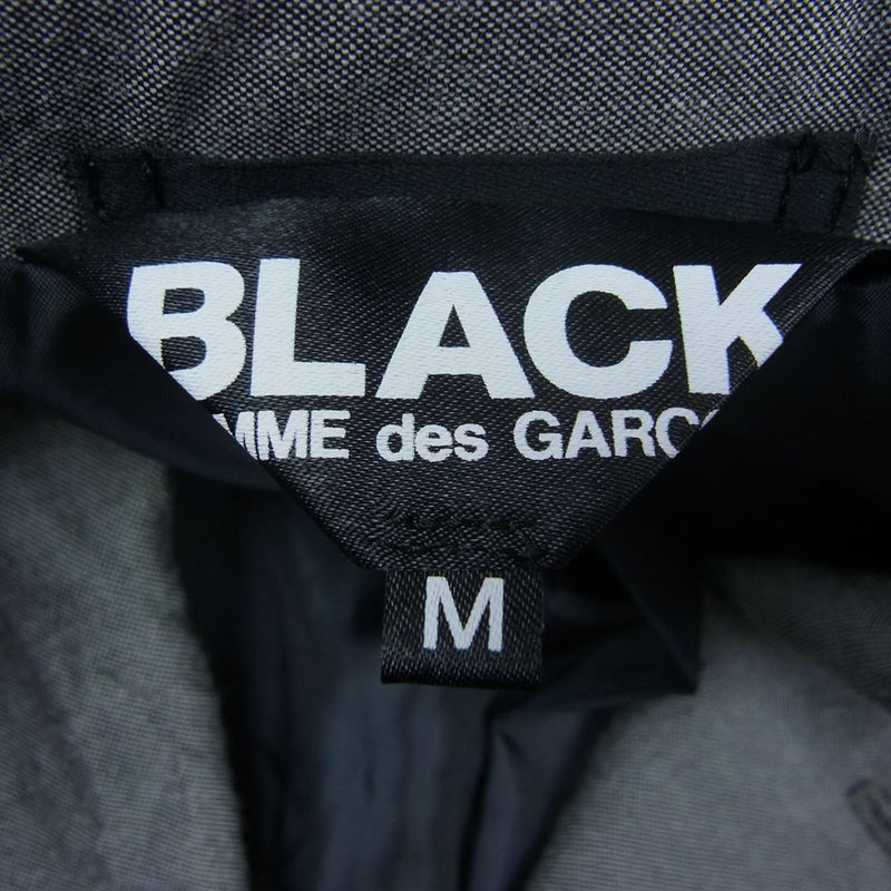 COMME des GARCONS コムデギャルソン AD2019 1E-J031  BLACK ブラック 製品洗い プリーツ 切替 ドッキング 変形 テーラードジャケット グレー系 M【中古】