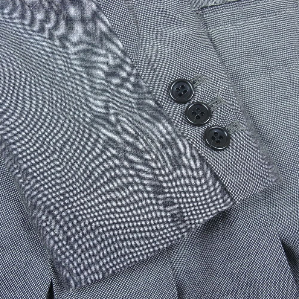 COMME des GARCONS コムデギャルソン AD2019 1E-J031  BLACK ブラック 製品洗い プリーツ 切替 ドッキング 変形 テーラードジャケット グレー系 M【中古】