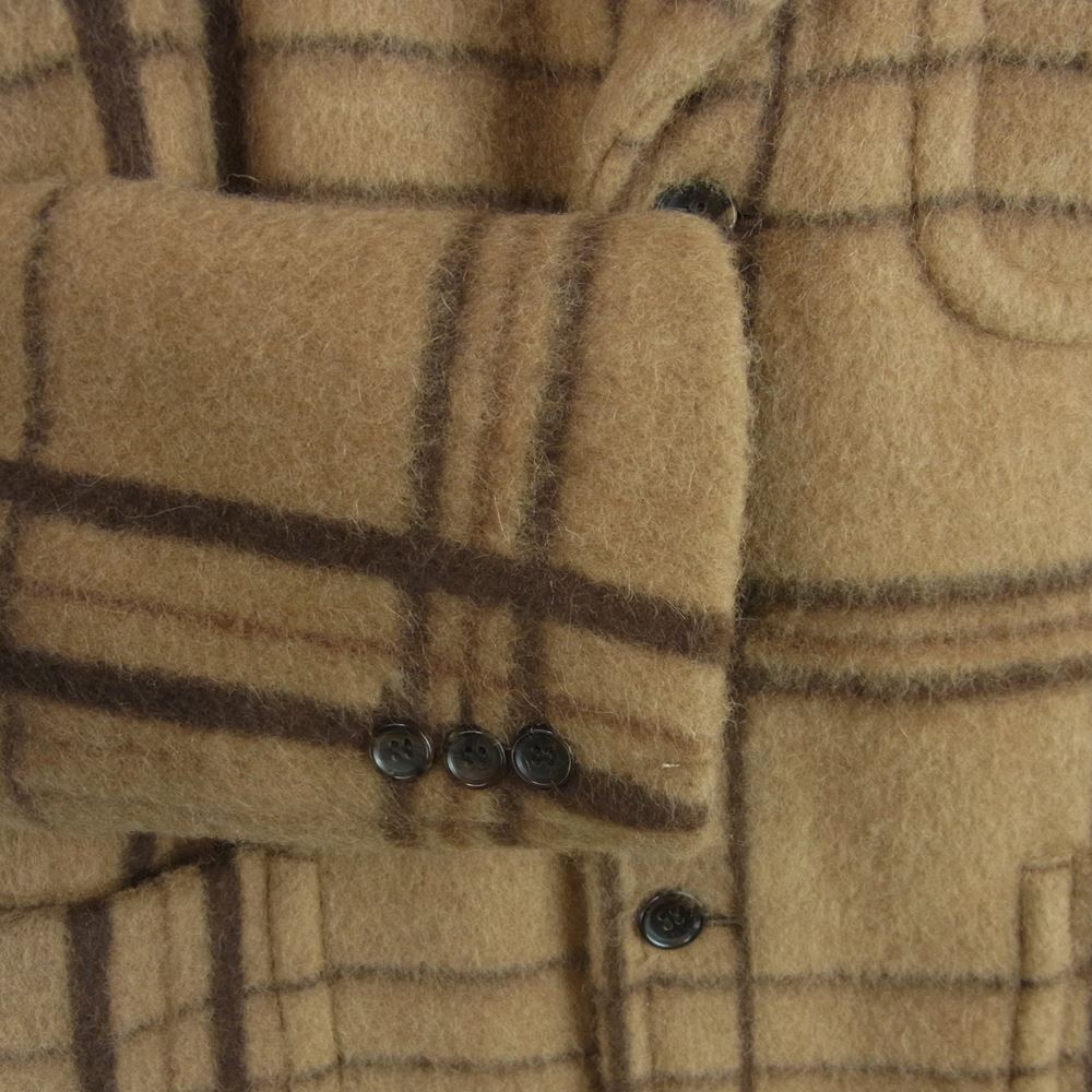 COMME des GARCONS HOMME PLUS コムデギャルソンオムプリュス AD2013 PL-J092 the Tree of Youth期 キャメル ウール チェック コート ブラウン系 S【中古】
