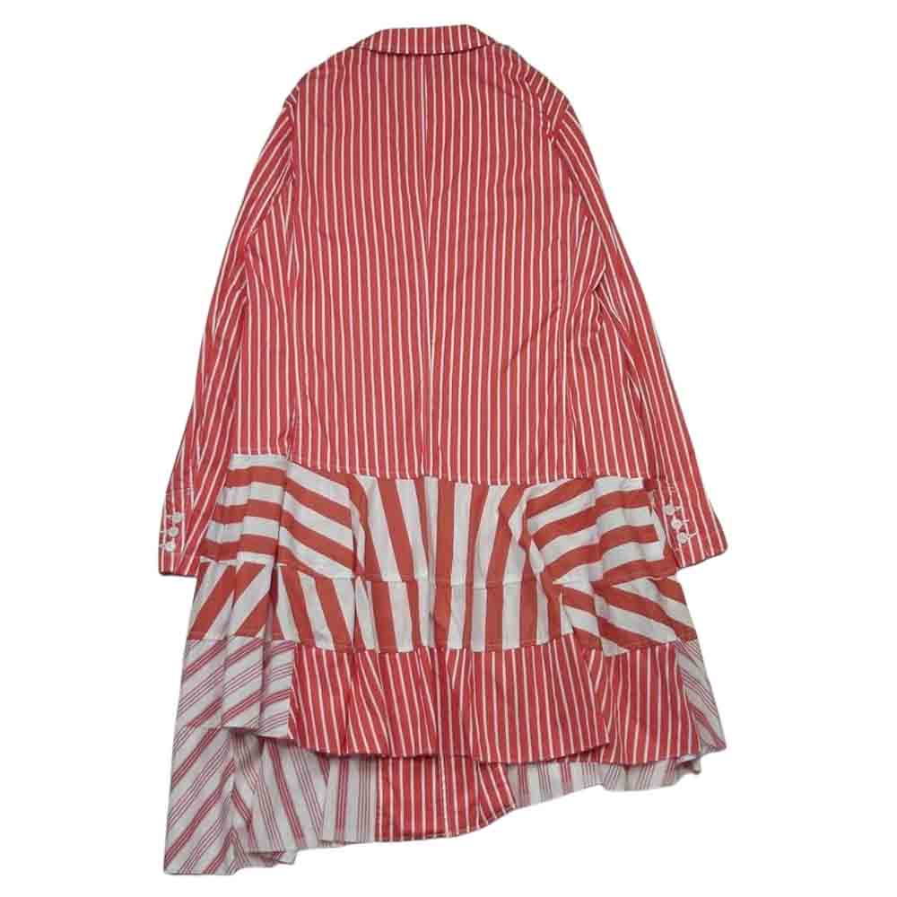 COMME des GARCONS HOMME PLUS コムデギャルソンオムプリュス 20SS PE-J070 Orlando Virginia Woolf オルランド ヴァージニアウルフ期 ドッキング ストライプ シャツ ジャケット レッド系 ホワイト系 XL【極上美品】【中古】