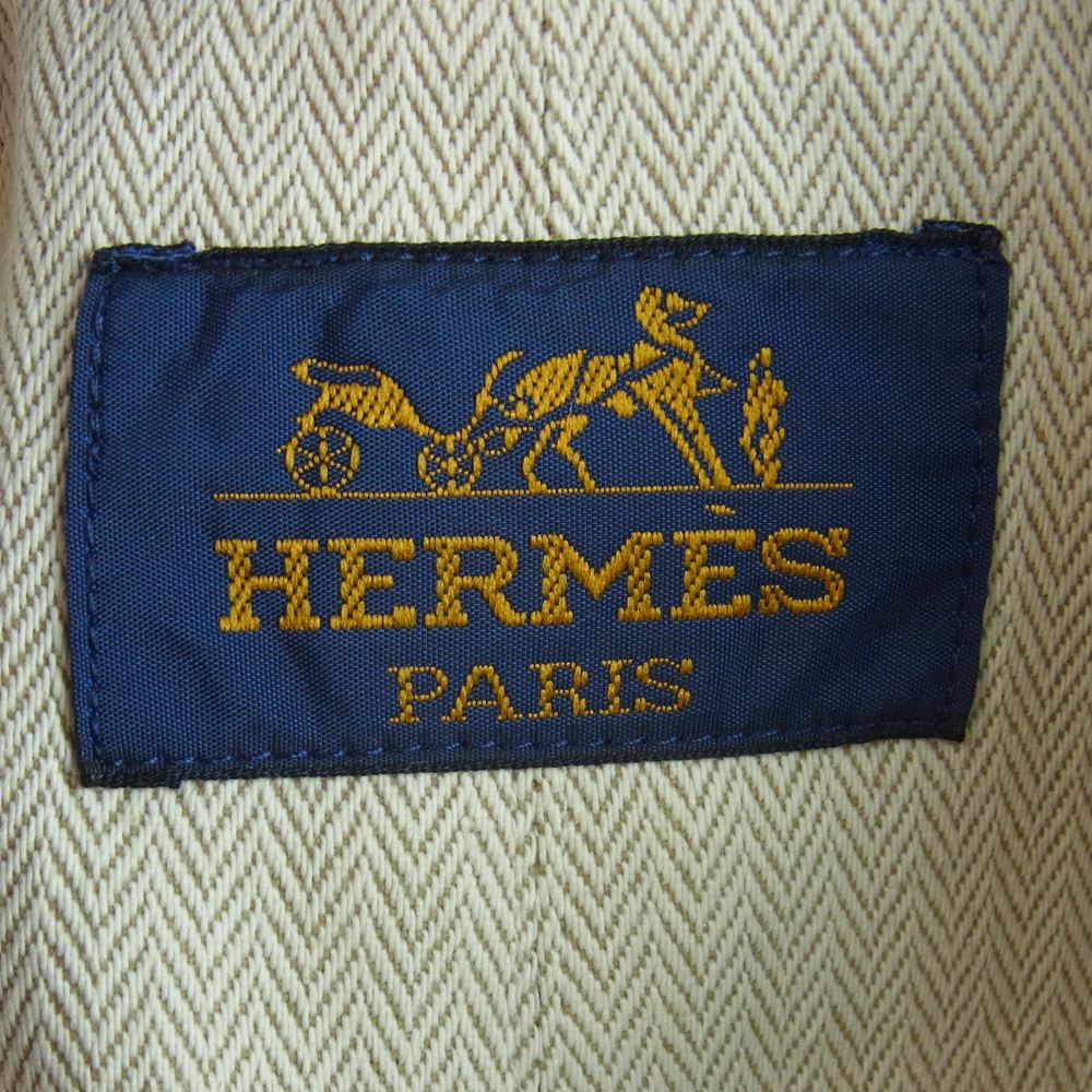 HERMES エルメス キャバリエ ショルダー バッグ コットン フランス製 ベージュ系【中古】
