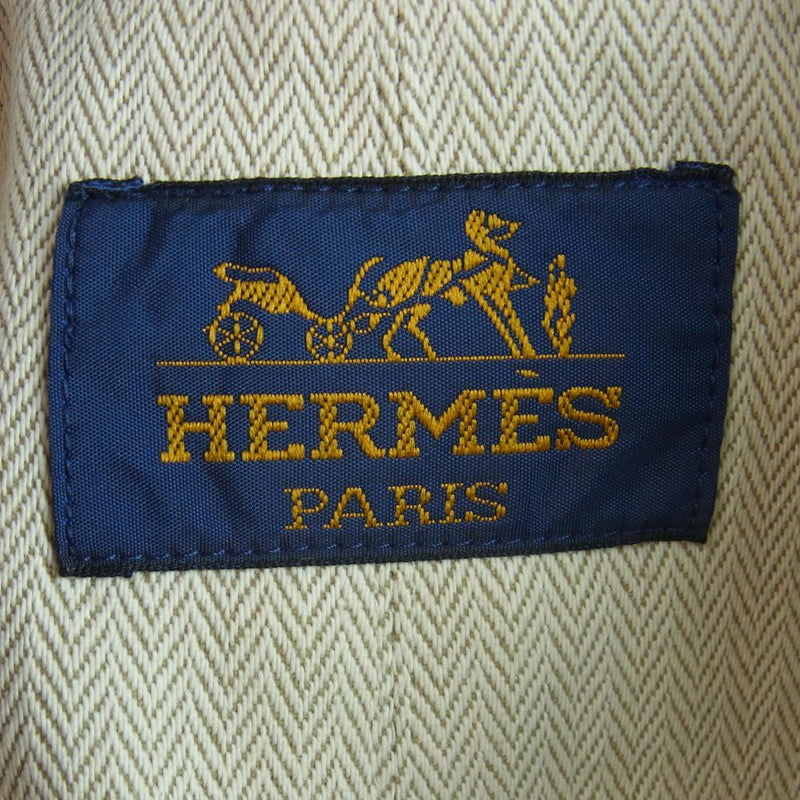 HERMES エルメス キャバリエ ショルダー バッグ コットン フランス製 ベージュ系【中古】