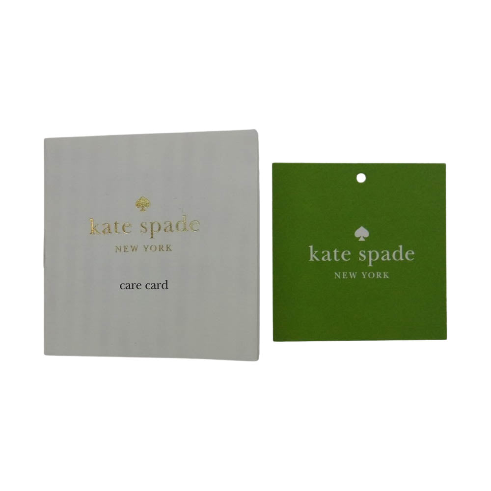 Kate Spade ケイトスペード PWRU5073B ラウンド ファスナー レザー 長財布 ブラック系 ベージュ系【中古】