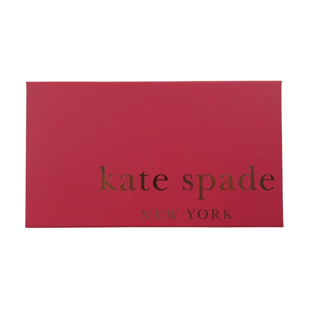 Kate Spade ケイトスペード PWRU5073B ラウンド ファスナー レザー 長財布 ブラック系 ベージュ系【中古】