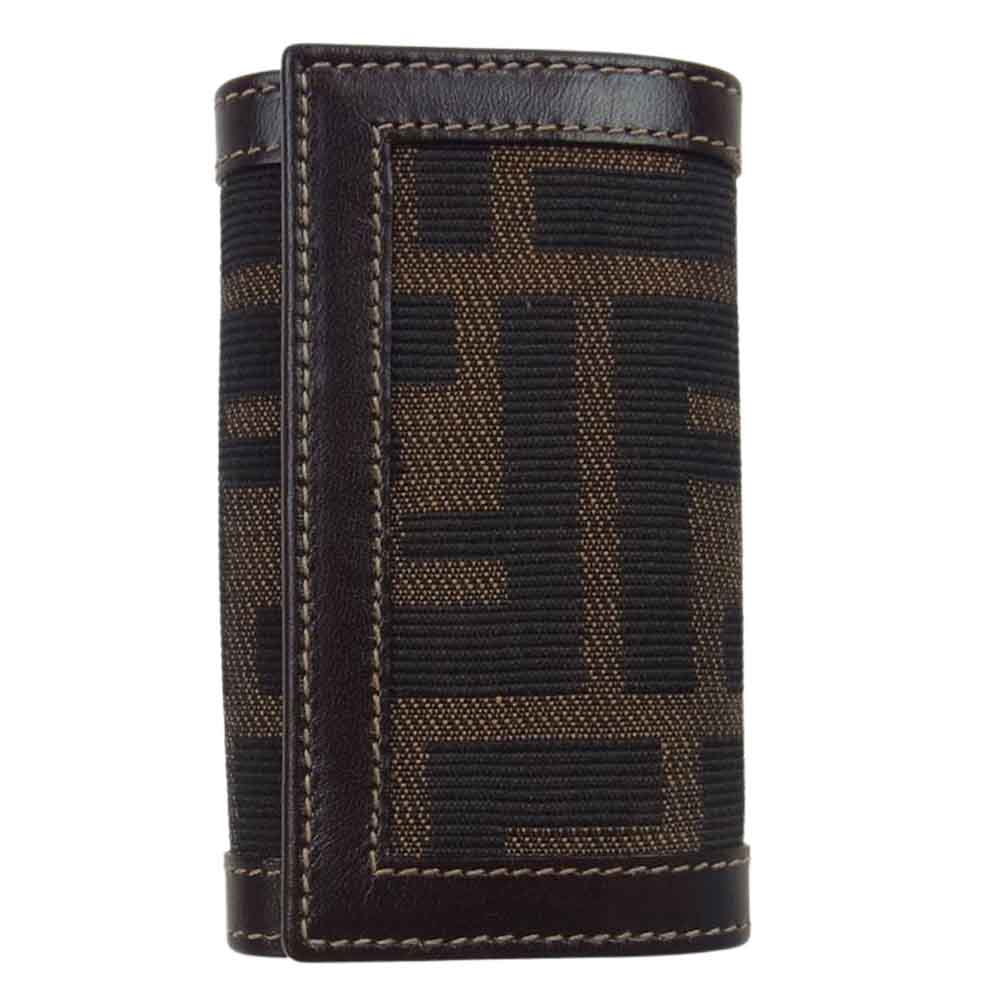 FENDI フェンディ 2270-10163-089 ズッカ 6連 レザー キーケース ダークブラウン系【美品】【中古】