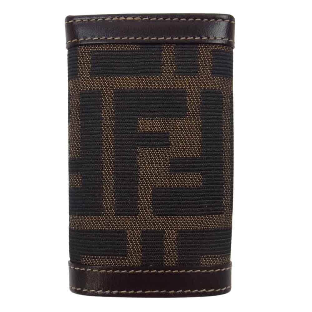 FENDI フェンディ 2270-10163-089 ズッカ 6連 レザー キーケース ダークブラウン系【美品】【中古】