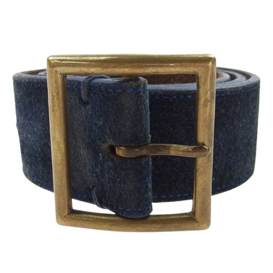 VISVIM ビズビム PLAIN BELT VEGGIE SUEDE スエード プレーン レザー ベルト ブルー系【中古】