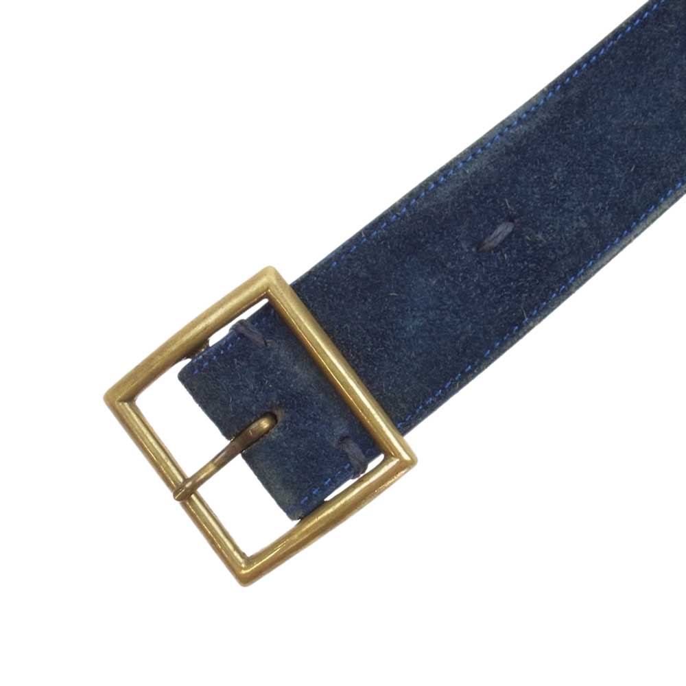 VISVIM ビズビム PLAIN BELT VEGGIE SUEDE スエード プレーン レザー ベルト ブルー系【中古】