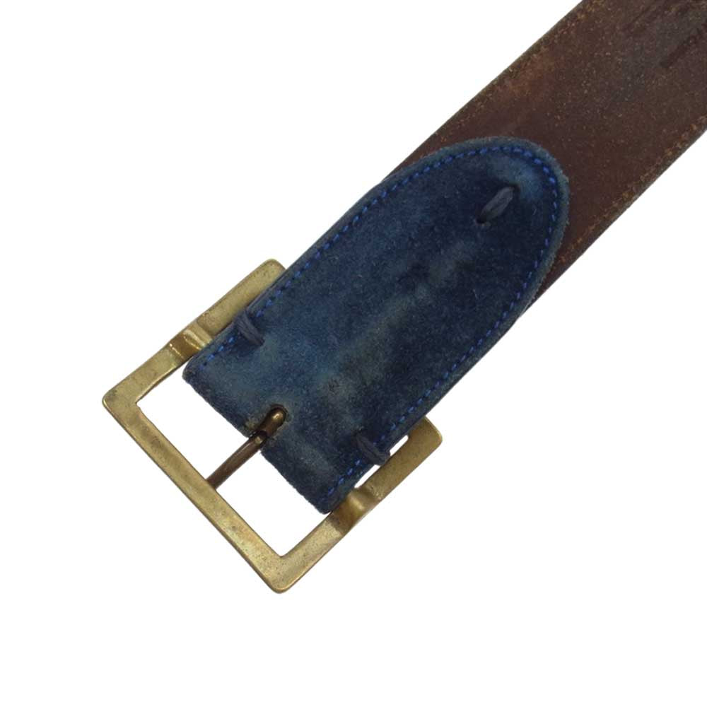 VISVIM ビズビム PLAIN BELT VEGGIE SUEDE スエード プレーン レザー ベルト ブルー系【中古】