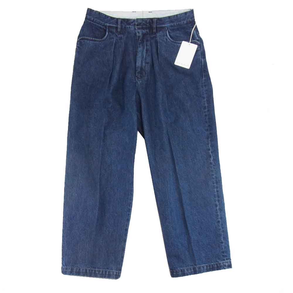 ファーラー FR0201-M4001 Two-tuck Wide Tapered Pants ツータック ワイド テーパード デニム パンツ インディゴ インディゴブルー系 32【中古】