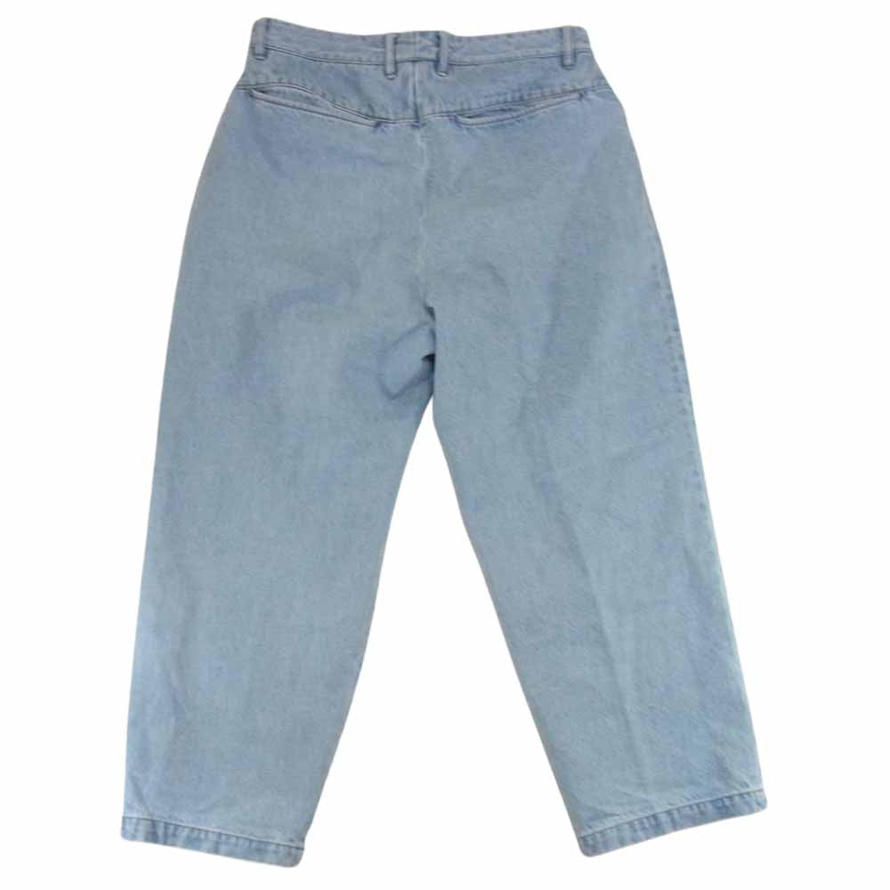ファーラー Two-tuck Wide Tapered Pants ツータック ワイド テーパード デニム パンツ ブリーチ インディゴブルー系 32【中古】