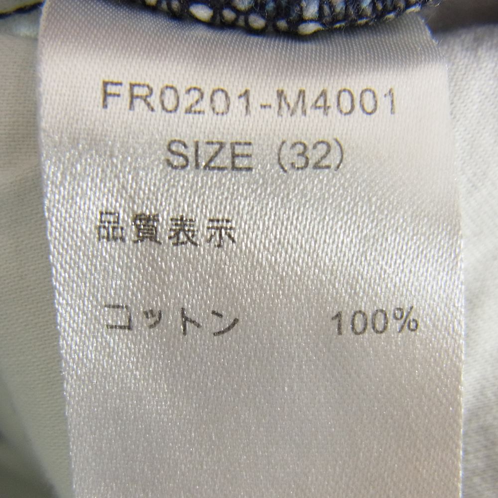 ファーラー Two-tuck Wide Tapered Pants ツータック ワイド テーパード デニム パンツ ブリーチ インディゴブルー系 32【中古】