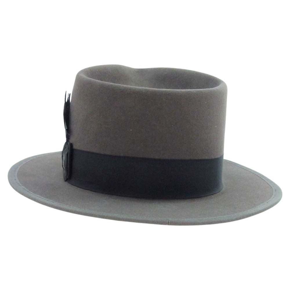 ステットソン 150th Anniversary DOWNS FELT HAT 150周年 フェルト 中折れ ハット チャコール系【美品】【中古】