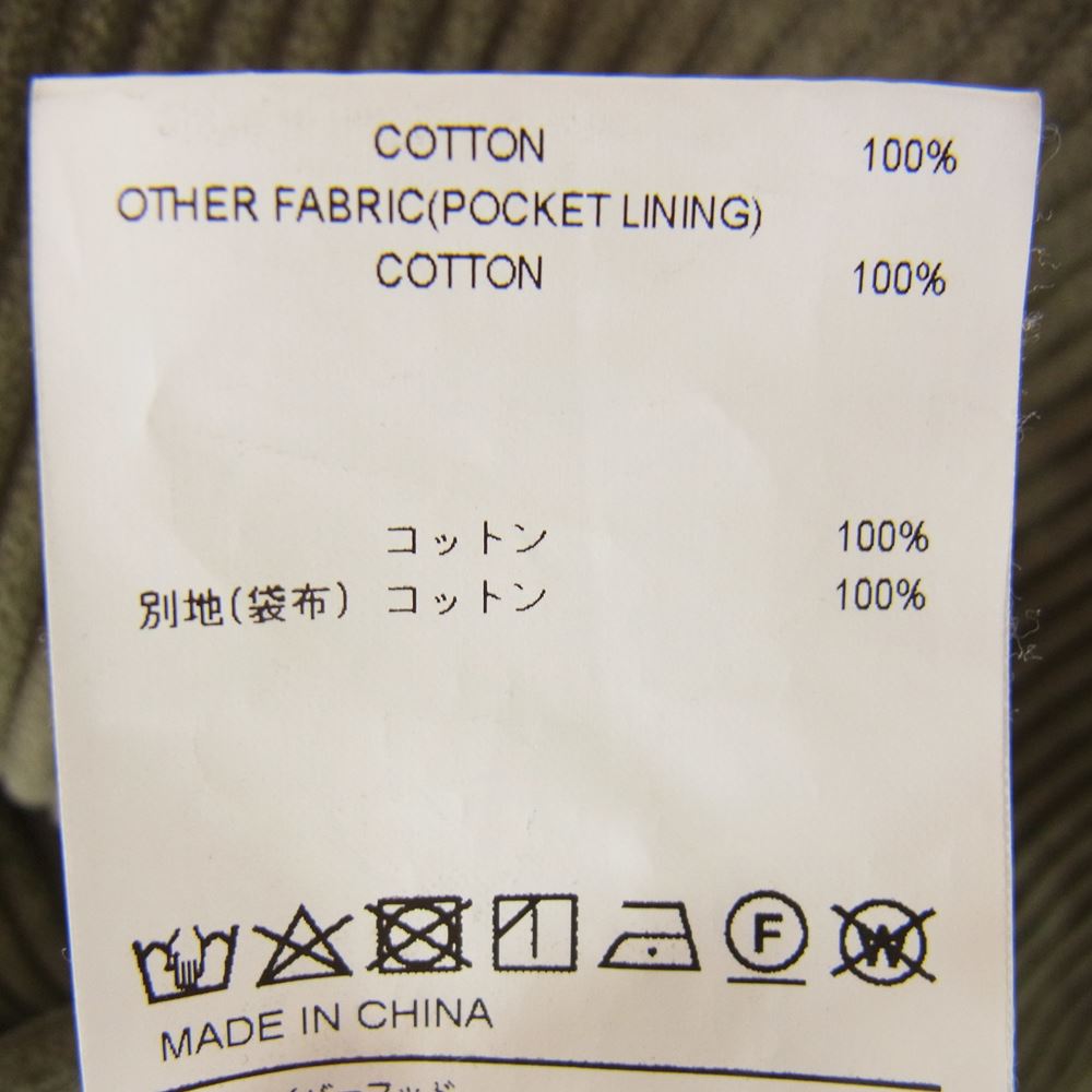 WTAPS ダブルタップス 20AW 202BRDT-PTM04 CHEF TROUSERS COTTON. CORDUROY コーデュロイ シェフ トラウザー パンツ カーキ系 01【中古】