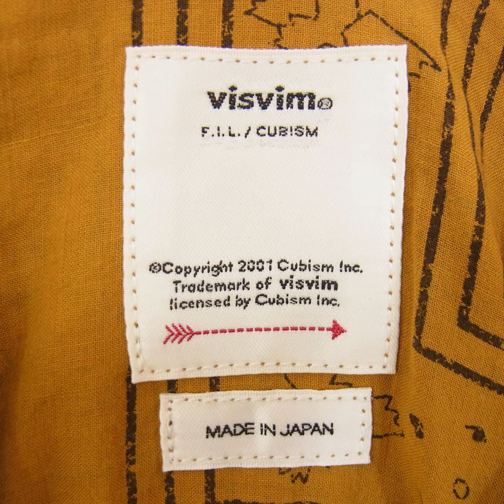 VISVIM ビズビム 0120105011005 20SS KAFKA L/S BANDANA P.W.N.D. カフカ バンダナ スタンドカラー 長袖 シャツ イエロー系 2【中古】