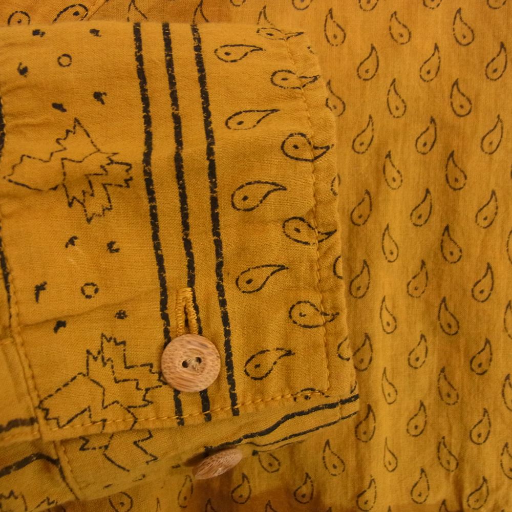 VISVIM ビズビム 0120105011005 20SS KAFKA L/S BANDANA P.W.N.D. カフカ バンダナ スタンドカラー 長袖 シャツ イエロー系 2【中古】