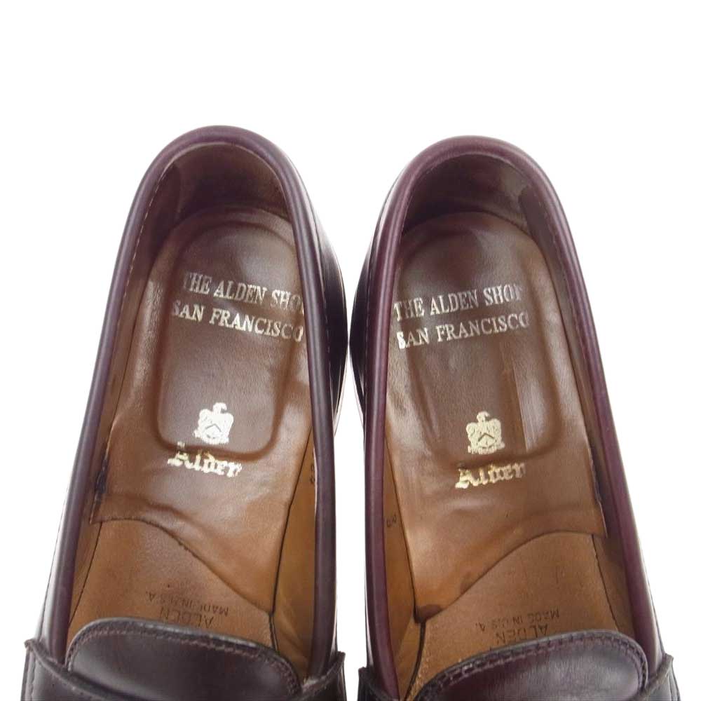 ALDEN オールデン 984 CALFSKIN LEATHER PENNY LOAFERS カーフスキン ペニー コイン ローファー ダークブラウン系【中古】