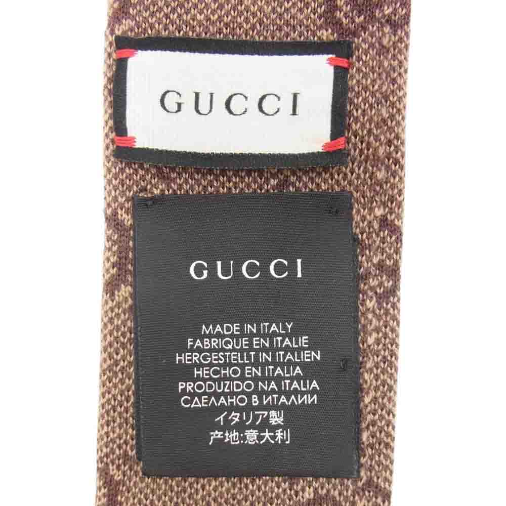 GUCCI グッチ GGパターン ウール ネクタイ ブラウン系【中古】