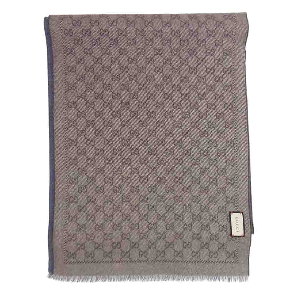 GUCCI グッチ GGパターン ウール ウィンター スカーフ マフラー ブラウン系【中古】