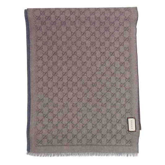 GUCCI グッチ GGパターン ウール ウィンター スカーフ マフラー ブラウン系【中古】