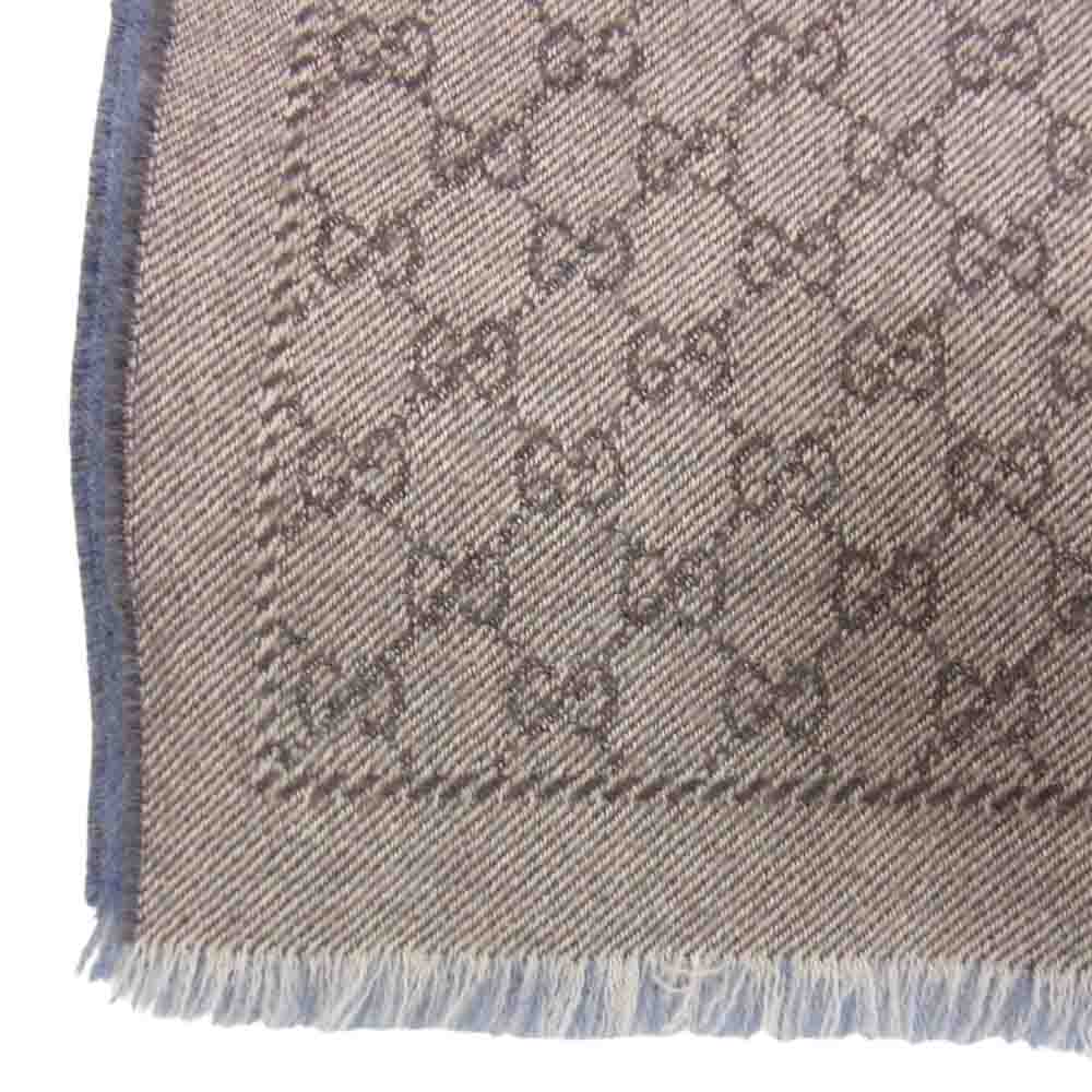 GUCCI グッチ GGパターン ウール ウィンター スカーフ マフラー ブラウン系【中古】