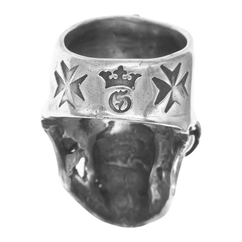 GABOR ガボール 購入時ギャランティ付属 ガボラトリー Large Skull Ring with Jaw Gクラウン フルヘッド スカル リング シルバー系 17.5号程度【中古】
