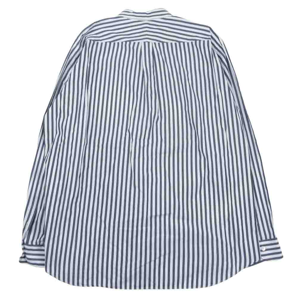 COMOLI コモリ 15AW 15F-02001 ロンドンストライプ 長袖 コモリシャツ レギュラーカラー シャツ ホワイト系 ネイビー系 3【中古】